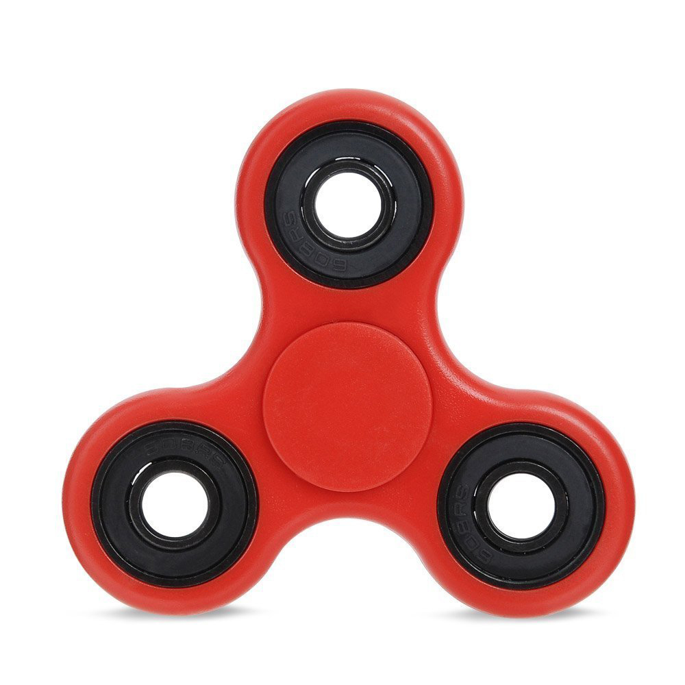 Classic Fidget Spinner Hand Stress Reducer TOY for Adult, Child (Red Black Bearings)''''